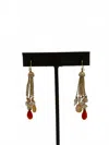 Blue Copper Women's Carnelian Citrine Herkimer Pearl Earrings In Gold In Brown