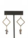 Blue Copper Women's Multi Mini Pearl Kyanite & Herkimer Earrings In Gold In Multi