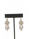 Blue Copper Women's Quartz Earrings In Gold In Multi