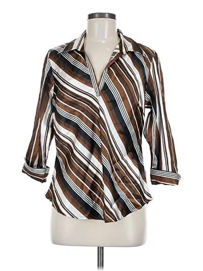 Pre-owned Blue Diamond 3/4 Sleeve Blouse In Brown