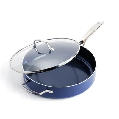 Blue Diamond 5 Qt. Non-stick Saute Pan With Lid In Blue