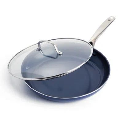 Blue Diamond Ceramic Non-stick Covered Skillet With Lid, 12" In Blue