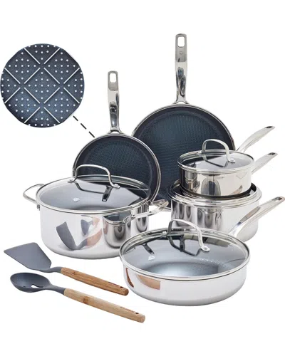 Blue Diamond Diamond Bond 12pc Hybrid Stainless Steel Cookware Set In Multi