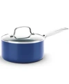 Blue Diamond Diamond-infused Ceramic Nonstick 2-qt. Saucepan With Lid In Blue