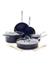Blue Diamond Hard Anodized Ceramic Nonstick 10 Piece Cookware Set In Blue