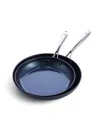 Blue Diamond Hard Anodized Ceramic Nonstick 2 Piece Frying Pan Set In Blue