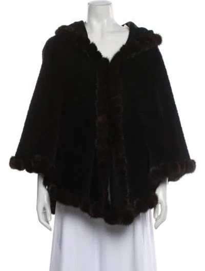 Pre-owned Blue Duck Cashmere Faux Fur Jacket In Black