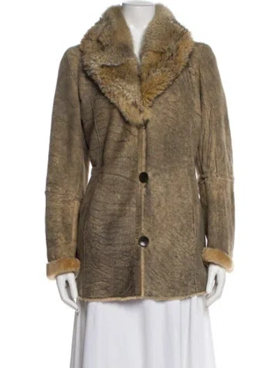 Pre-owned Blue Duck Coyote Faux Fur Coat In Neutral