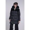 Blue Duck Down Coat In Black