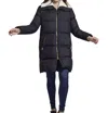 Blue Duck Down Coat In Black In Black