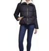 Blue Duck Down Jacket In Black In Black