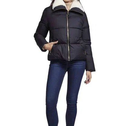 Blue Duck Down Jacket In Black