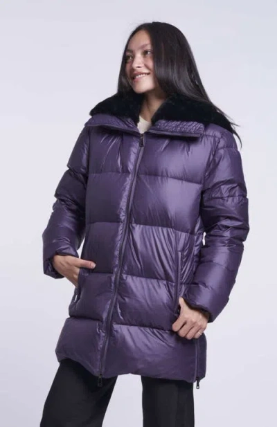 Blue Duck Down Jacket In Purple