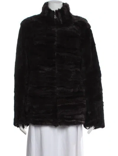 Pre-owned Blue Duck Faux Fur Coat In Black