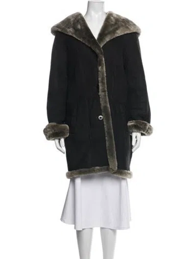 Pre-owned Blue Duck Faux Fur Coat In Black