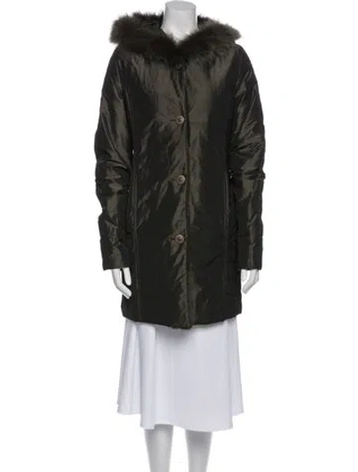 Pre-owned Blue Duck Faux Fur Coat In Green