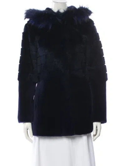 Pre-owned Blue Duck Fox Fur Coat In Multi