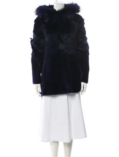 Pre-owned Blue Duck Fur Coat In Blue