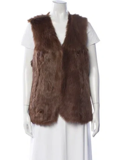 Pre-owned Blue Duck Fur Jacket In Brown