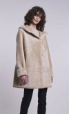 Blue Duck Genuine Shearling Coat In Nude