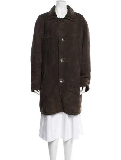 Pre-owned Blue Duck Leather Coat In Brown