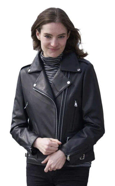 Blue Duck Leather Jacket In Black