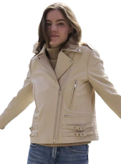 Blue Duck Leather Jacket In Neutral