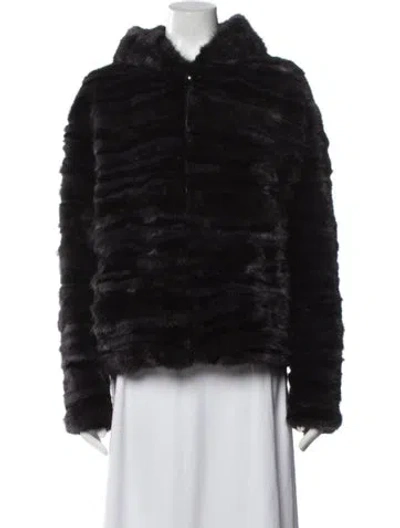 Pre-owned Blue Duck Mink Faux Fur Jacket In Purple