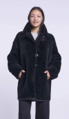 Blue Duck Oversized Shearling Jacket In Black