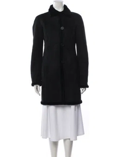 Pre-owned Blue Duck Shearling Coat In Black