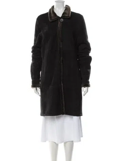 Pre-owned Blue Duck Shearling Coat In Black