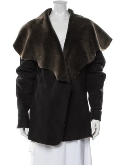 Pre-owned Blue Duck Shearling Coat In Black