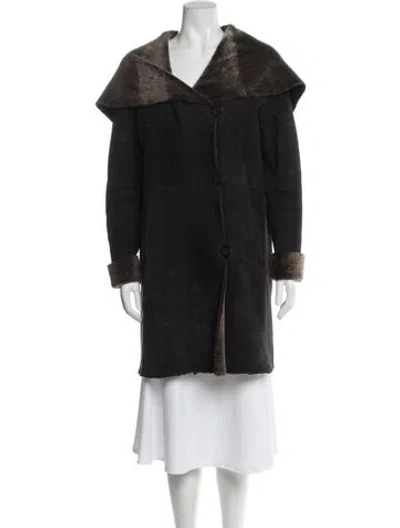 Pre-owned Blue Duck Shearling Coat In Black