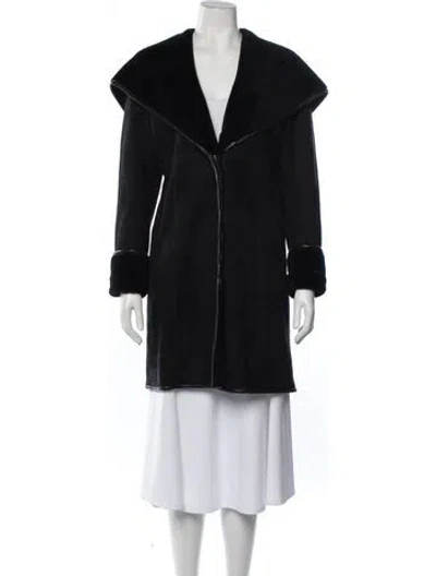 Pre-owned Blue Duck Shearling Coat In Black