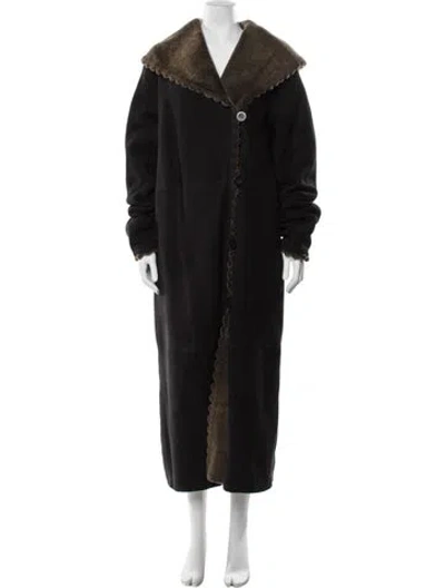Pre-owned Blue Duck Shearling Coat In Black