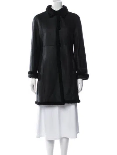 Pre-owned Blue Duck Shearling Coat In Black
