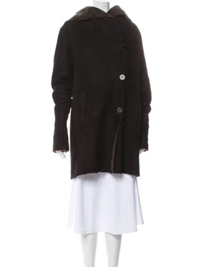 Pre-owned Blue Duck Shearling Coat In Brown