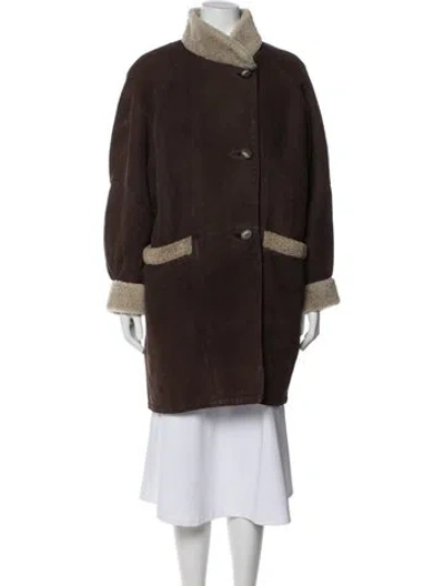 Pre-owned Blue Duck Shearling Coat In Brown