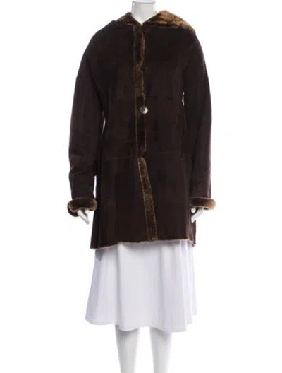 Pre-owned Blue Duck Shearling Coat In Brown