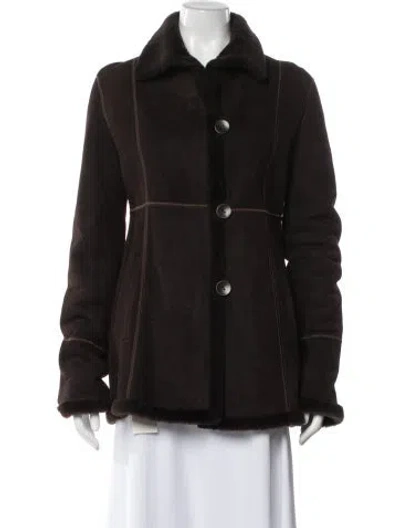 Pre-owned Blue Duck Shearling Coat In Brown