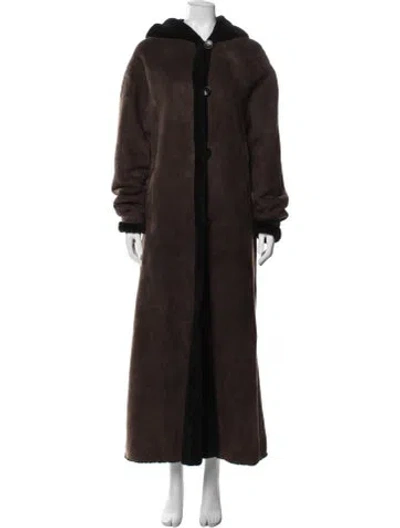 Pre-owned Blue Duck Shearling Coat In Brown