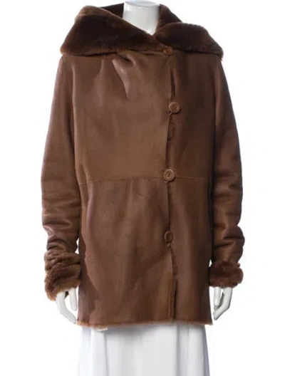 Pre-owned Blue Duck Shearling Coat In Brown