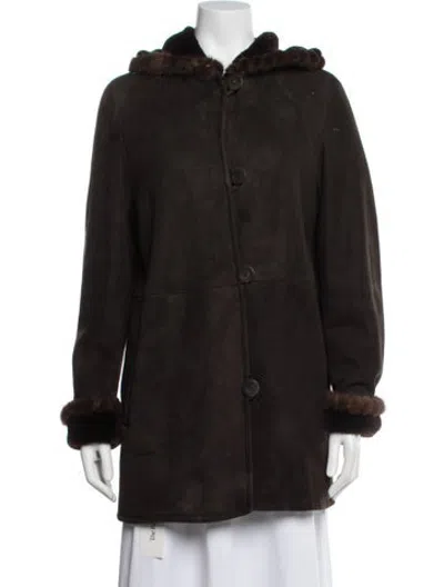 Pre-owned Blue Duck Shearling Coat In Brown