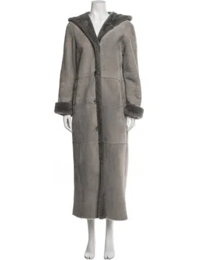 Pre-owned Blue Duck Shearling Coat In Grey