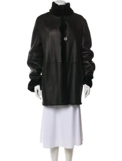 Pre-owned Blue Duck Shearling Faux Fur Coat In Black