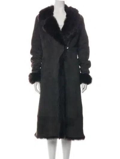 Pre-owned Blue Duck Shearling Faux Fur Coat In Black