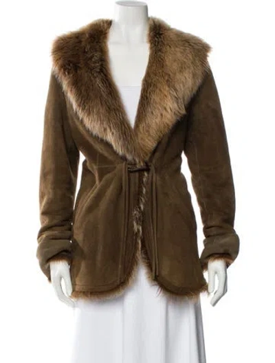 Pre-owned Blue Duck Shearling Faux Fur Jacket In Brown