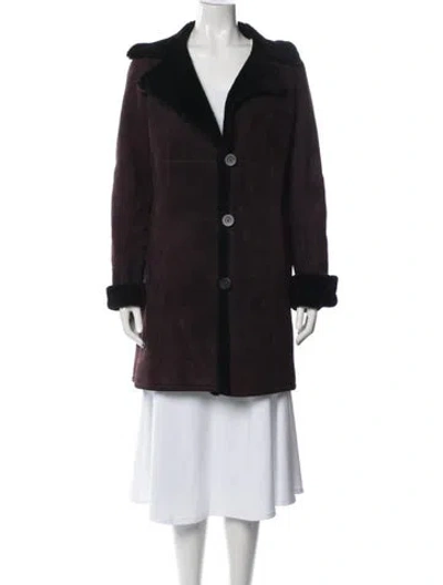 Pre-owned Blue Duck Shearling Fur Coat In Purple