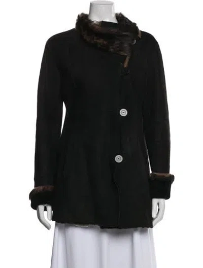 Pre-owned Blue Duck Shearling Jacket In Black