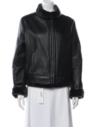 Pre-owned Blue Duck Shearling Jacket In Black